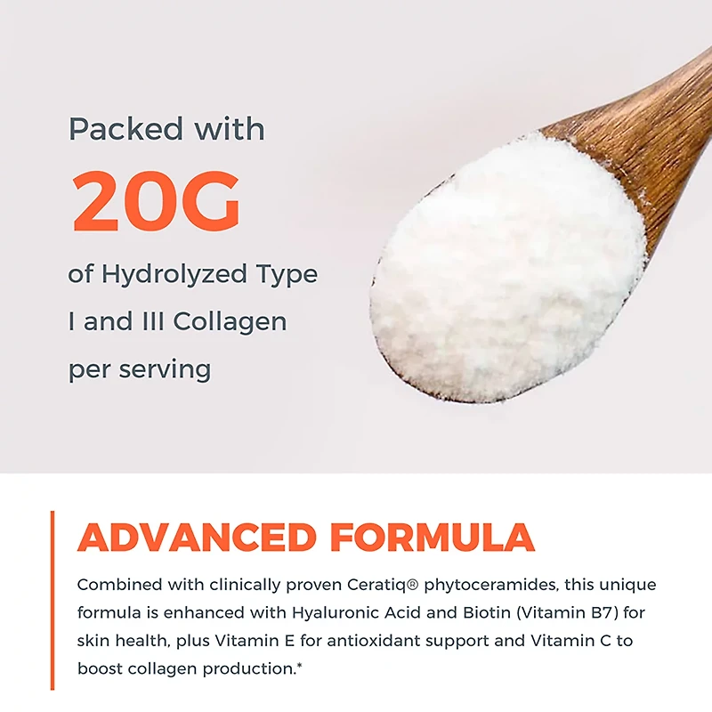 Vitamin World Collagen Peptides with Hyaluronic Acid and Ceramides Dietary Supplement