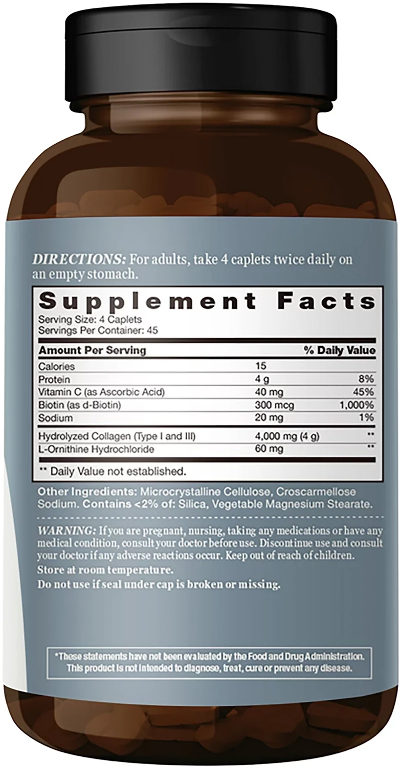 Vitamin World 4000mg Hydrolyzed Collagen Caplets