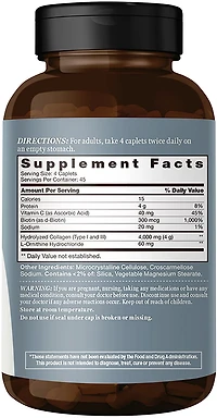 Vitamin World 4000mg Hydrolyzed Collagen Caplets