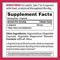 Vitamin World 500mg L-Arginine Capsules