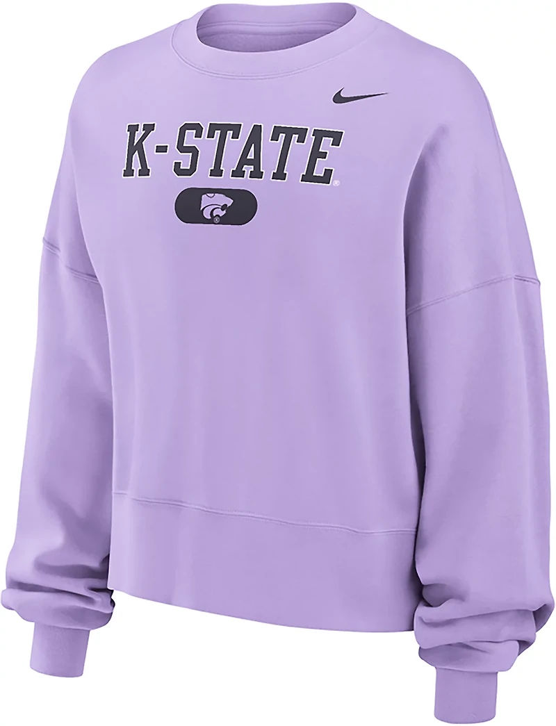 Nike Women's Kansas State Lavender Phoenix Fleece Crew Sweatshirt