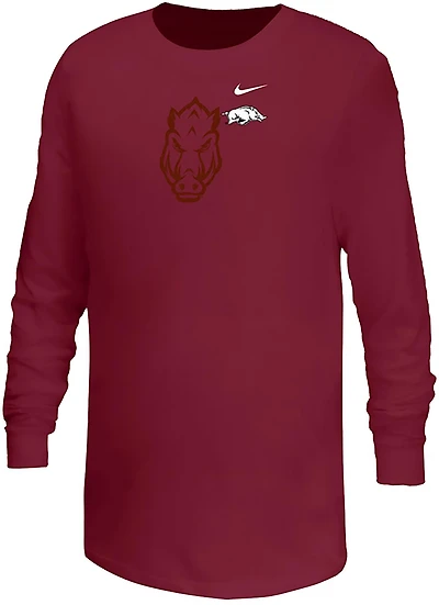 Nike Youth Arkansas Mascot Logo Long Sleeve T-shirt