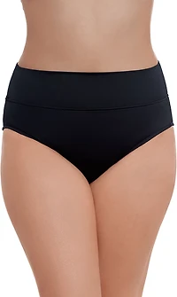 Trimshaper Women's Solid Yoke Brief Swim Shorts