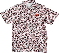 Wes & Willy Men's Oklahoma State University Allover Tailgate Print Polo Shirt