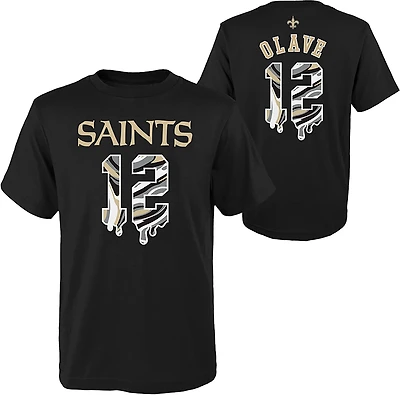 Outerstuff Youth Saints Alvin Kamara Name and Number Drip Cotton T-shirt