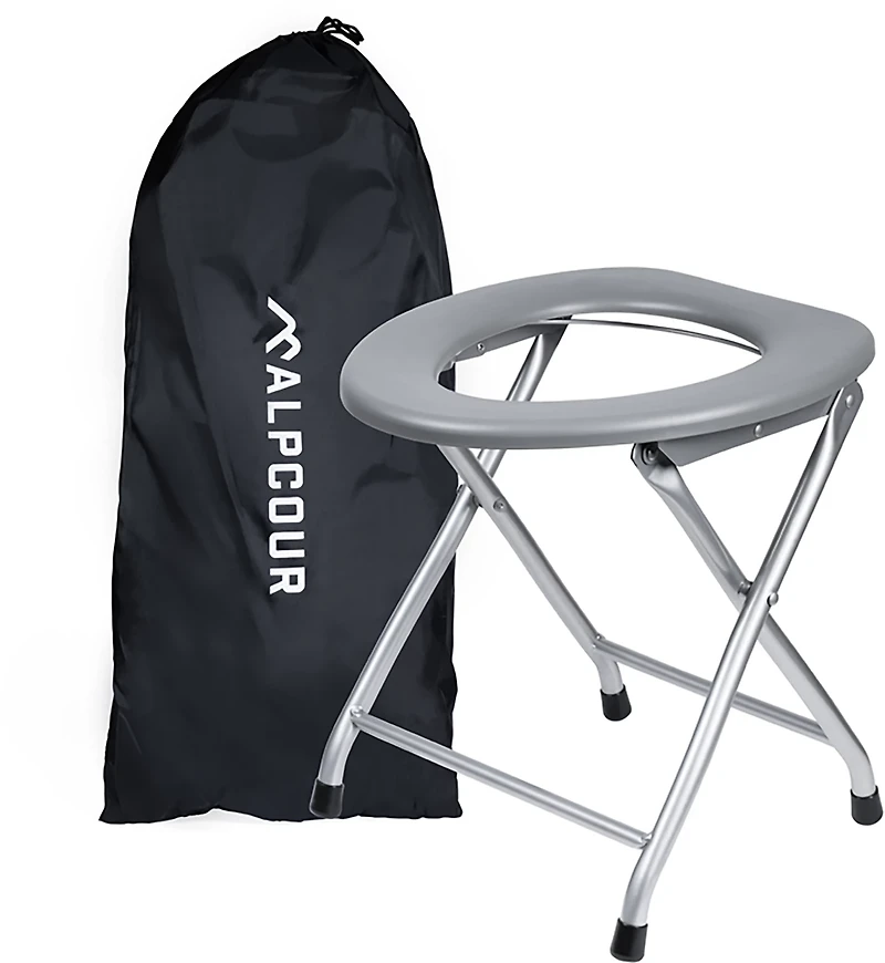 Alpcour Portable Toilet Seat Camping Folding Commode