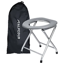 Alpcour Portable Toilet Seat Camping Folding Commode