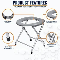 Alpcour Portable Toilet Seat Camping Folding Commode