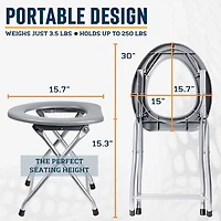 Alpcour Portable Toilet Seat Camping Folding Commode