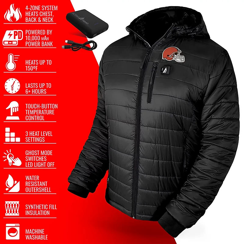 ActionHeat Men’s Cleveland Browns 5V Softshell Battery Heated Jacket
