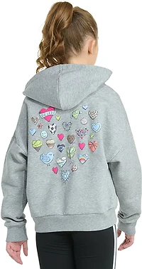 adidas Girls' Multi Graphic Long Sleeve Pullover Hoodie