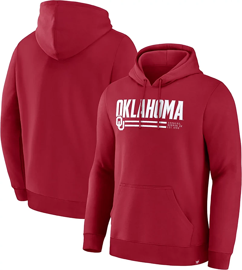 Fanatics Men's Oklahoma Sooners Wordmark Stripe Legacy Fleece Hoodie