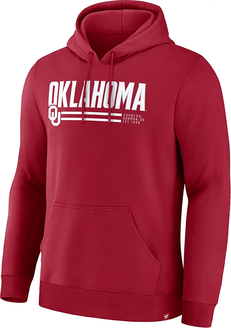 Fanatics Men's Oklahoma Sooners Wordmark Stripe Legacy Fleece Hoodie