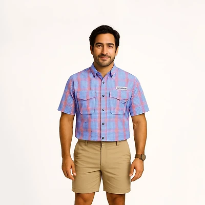 Magellan Outdoors Men's Southern Summer Gingham Plaid Short Sleeve Shirt