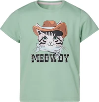 BCG Girls' Lifestyle Meowdy Cotton GFX Short Sleeve Graphic T-shirt