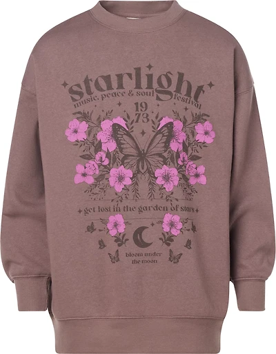BCG Girls' Lifestyle Starlight Fleece Oversize Graphic Pullover