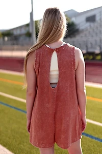 Jadelynn Brooke Girls' Mineral Wash Tailgate Romper