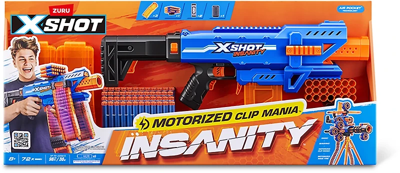 ZURU XSHOT Insanity Motorized Clip Mania Dart Blaster