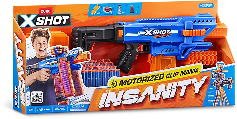 ZURU XSHOT Insanity Motorized Clip Mania Dart Blaster