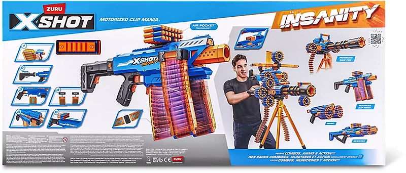 ZURU XSHOT Insanity Motorized Clip Mania Dart Blaster
