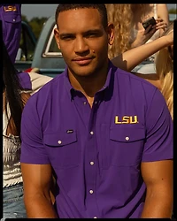 Snaps Clothing Men's Louisiana State University Tigers Tailgater Pearl Snap Fishing Shirt