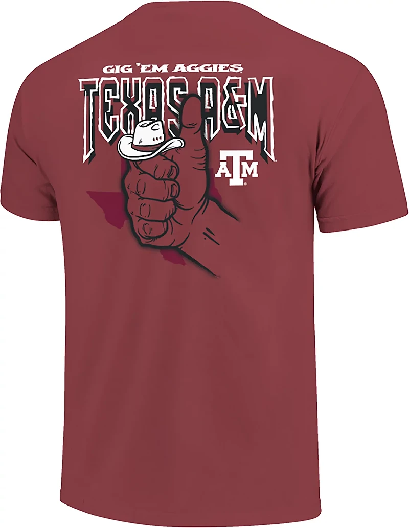 Image One Men's Texas A&M Cowboy Hat Hand Sign DS T-shirt