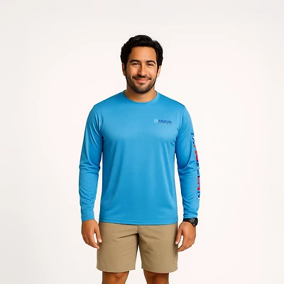 Magellan Outdoors Men's Casting Crew Print Long Sleeve Fishing Shirt