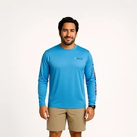 Magellan Outdoors Men's Casting Crew Print Long Sleeve Fishing Shirt