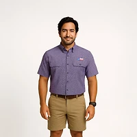 Magellan Men's Local State Gameday Micro Print Short Sleeve Shirt