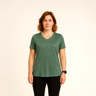 BCG Women's Turbo Melange V-neck T-shirt