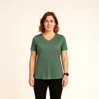 BCG Women's Turbo Melange V-neck T-shirt