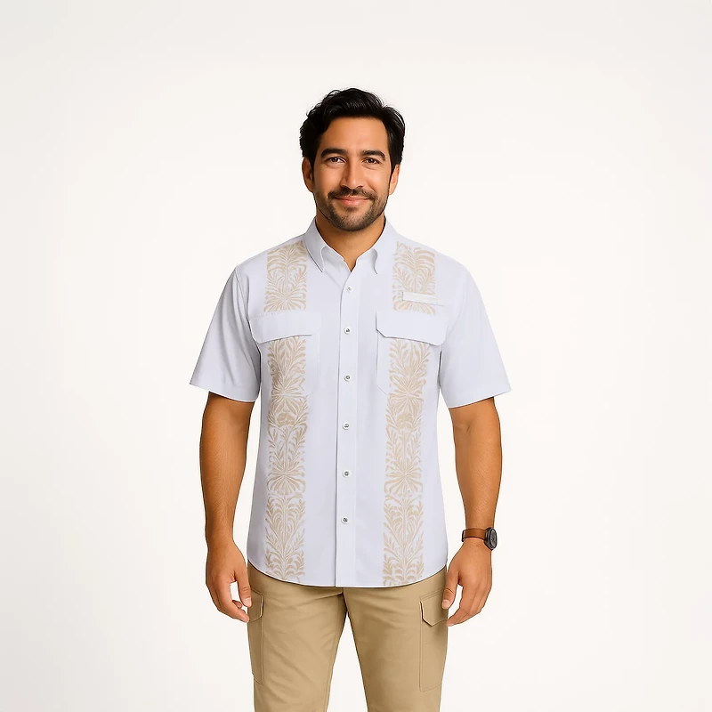 Magellan Outdoors Men's Laguna Madre Talavera Blanco Button Down Shirt