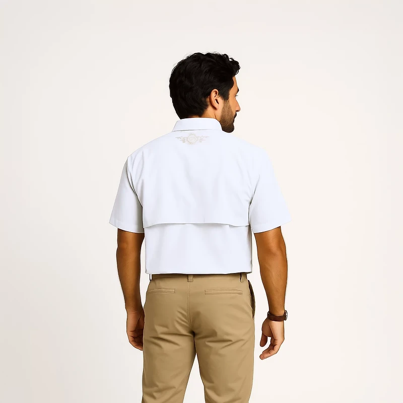 Magellan Outdoors Men's Laguna Madre Talavera Blanco Button Down Shirt