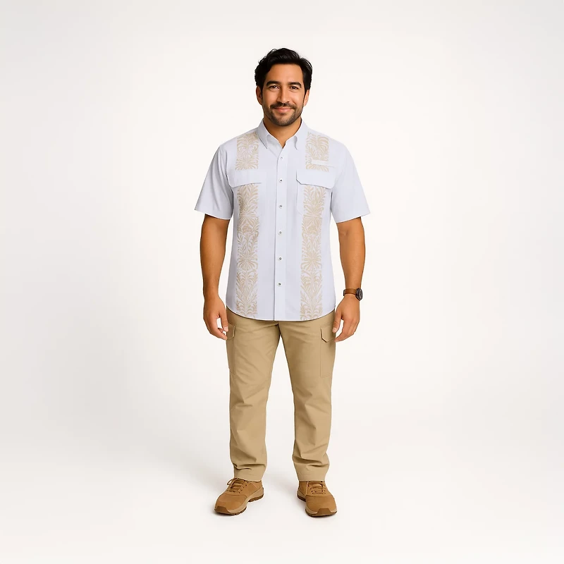 Magellan Outdoors Men's Laguna Madre Talavera Blanco Button Down Shirt