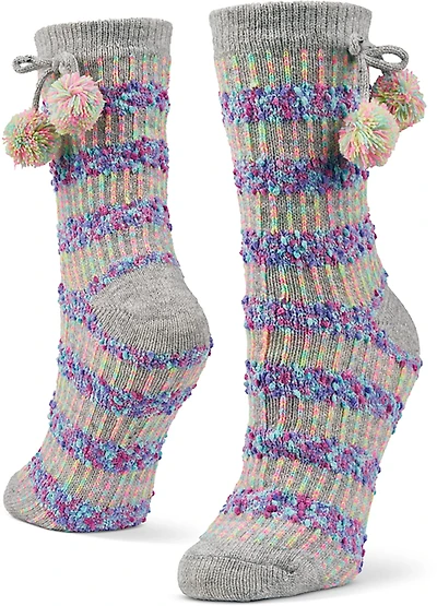 Magellan Outdoors Women's Ombre Popcorn Pom Lodge Crew Socks