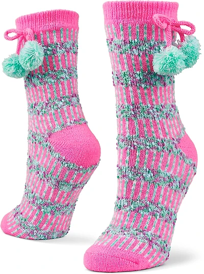 Magellan Outdoors Women's Ombre Popcorn Pom Lodge Crew Socks