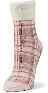 Magellan Outdoors Women's Foldover Plaid Lodge Crew Socks