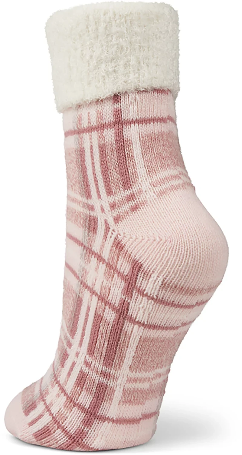 Magellan Outdoors Women's Foldover Plaid Lodge Crew Socks