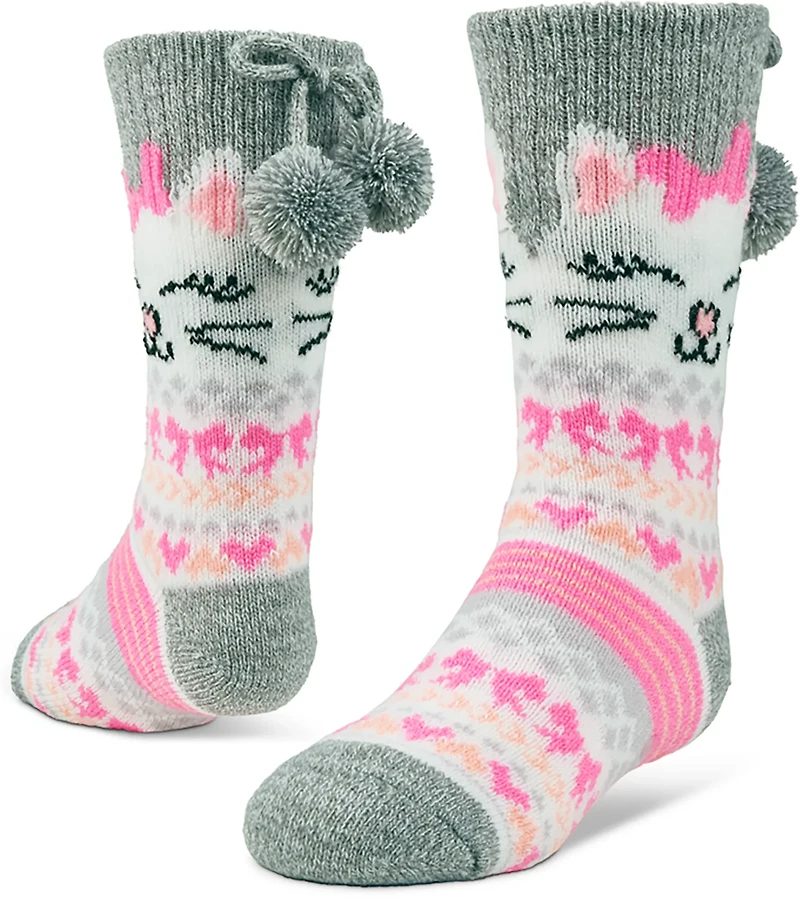 Magellan Outdoors Girls' Kitty Pom Lodge Quarter Socks