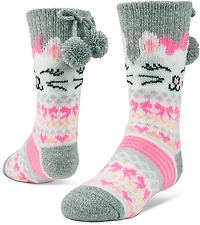 Magellan Outdoors Girls' Kitty Pom Lodge Quarter Socks