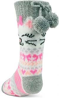 Magellan Outdoors Girls' Kitty Pom Lodge Quarter Socks