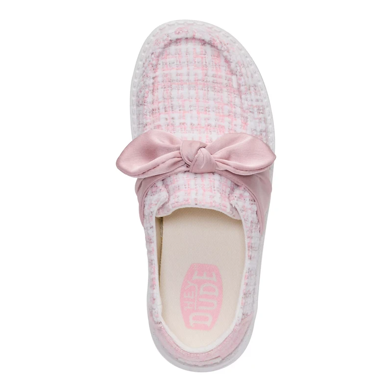 HEYDUDE Girls' Wendy Bow Tweed Shoes