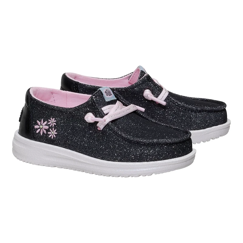 HEYDUDE Toddler Girls' Wendy Shimmer Flower Shoes