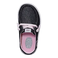 HEYDUDE Toddler Girls' Wendy Shimmer Flower Shoes