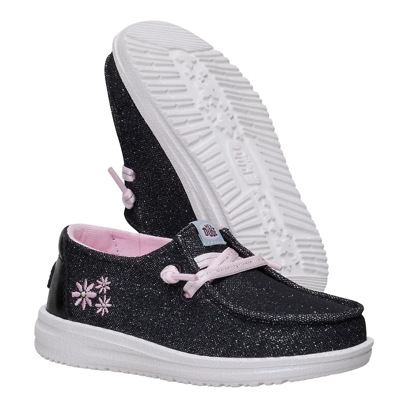 HEYDUDE Toddler Girls' Wendy Shimmer Flower Shoes