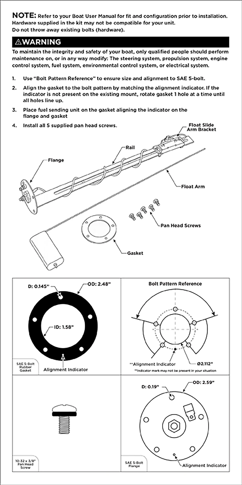Marine Raider Universal Fuel Sending Unit