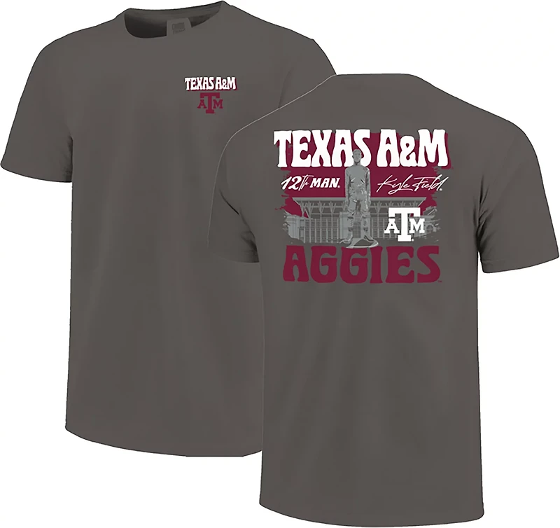 Image One Men's Texas A&M Stadium Statue Scene DS T-shirt