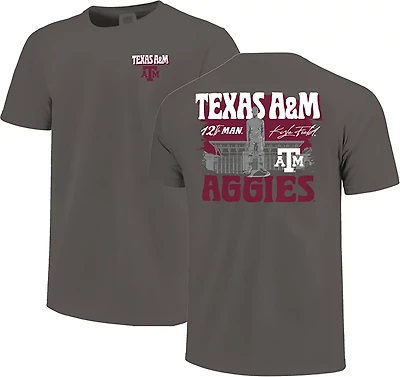 Image One Men's Texas A&M Stadium Statue Scene DS T-shirt