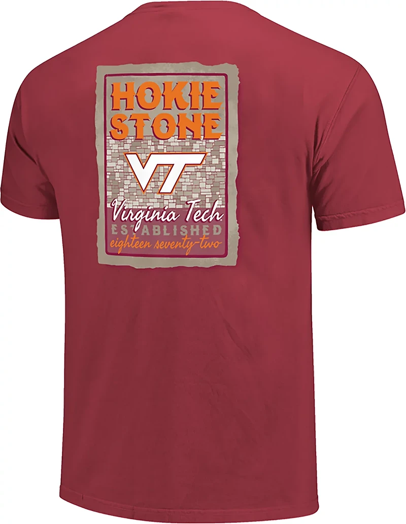 Image One Men's Virginia Tech Hokie Stone Poster DS T-shirt
