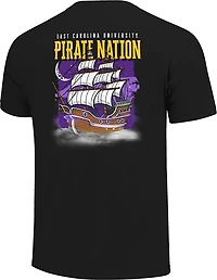 Image One Men's East Carolina Rolling Fog Pirate Ship DS T-shirt